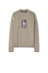 CHECKED LONGSLEEVE KNIT - SAND