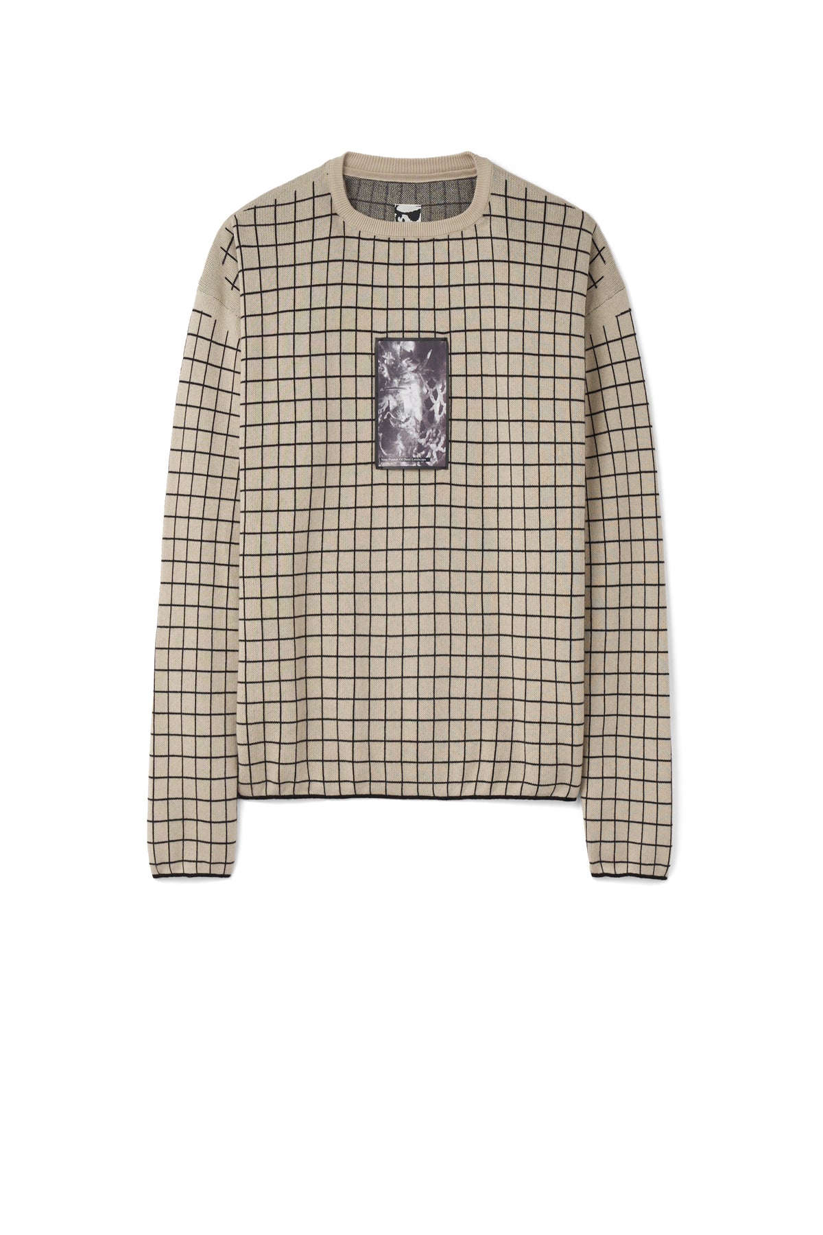 CHECKED LONGSLEEVE KNIT - SAND