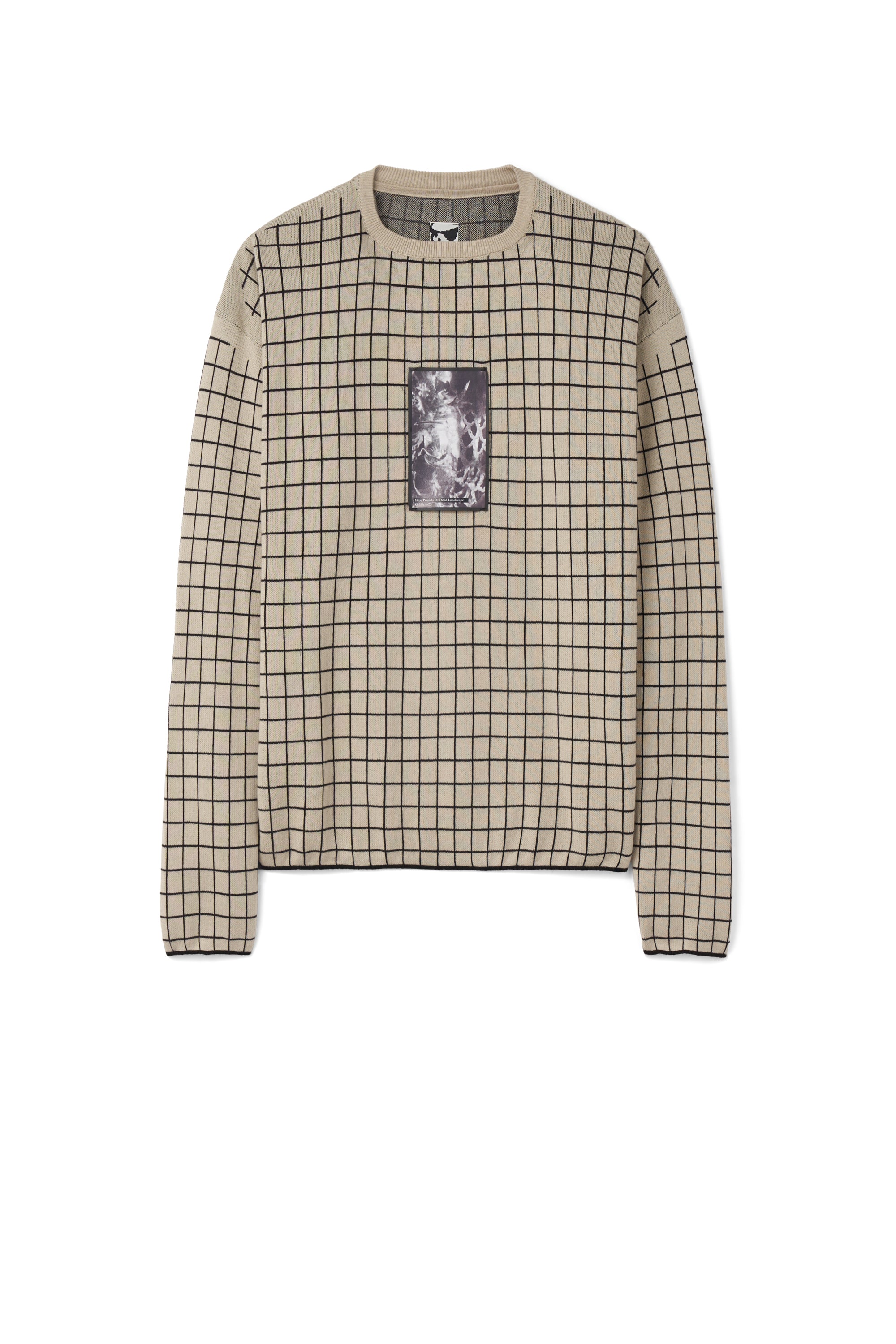 CHECKED LONGSLEEVE KNIT - SAND