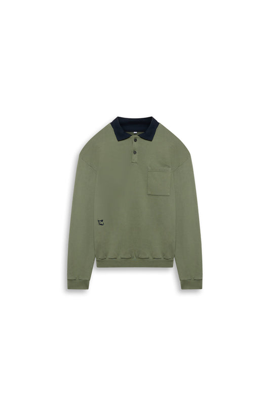 GR10K 30001 REPLICATED POLO SWEATSHIRT SEASONAL -  SAGE GREEN