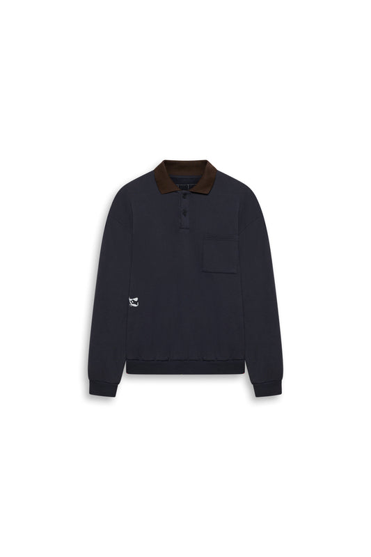 GR10K 30001 REPLICATED POLO SWEATSHIRT -  NAVY