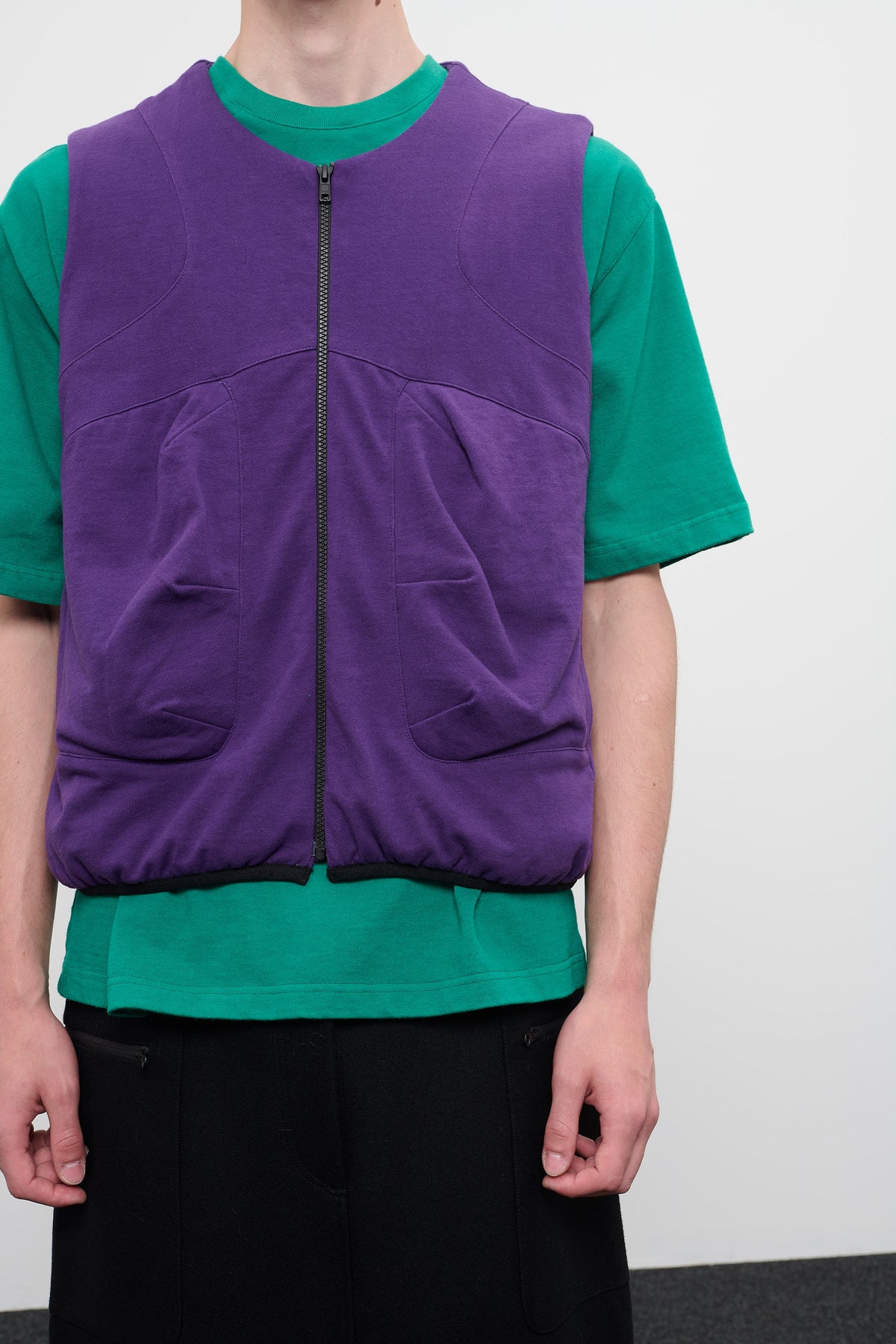 PADDED JERSEY VEST - STARLING PURPLE