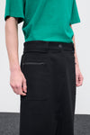 WOOL CLOTH SKIRT - BLACK