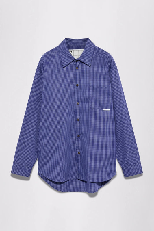 GR10K REPLICATED 21000 LONG SLEEVE SHIRT - MICRO CHECK NAVY