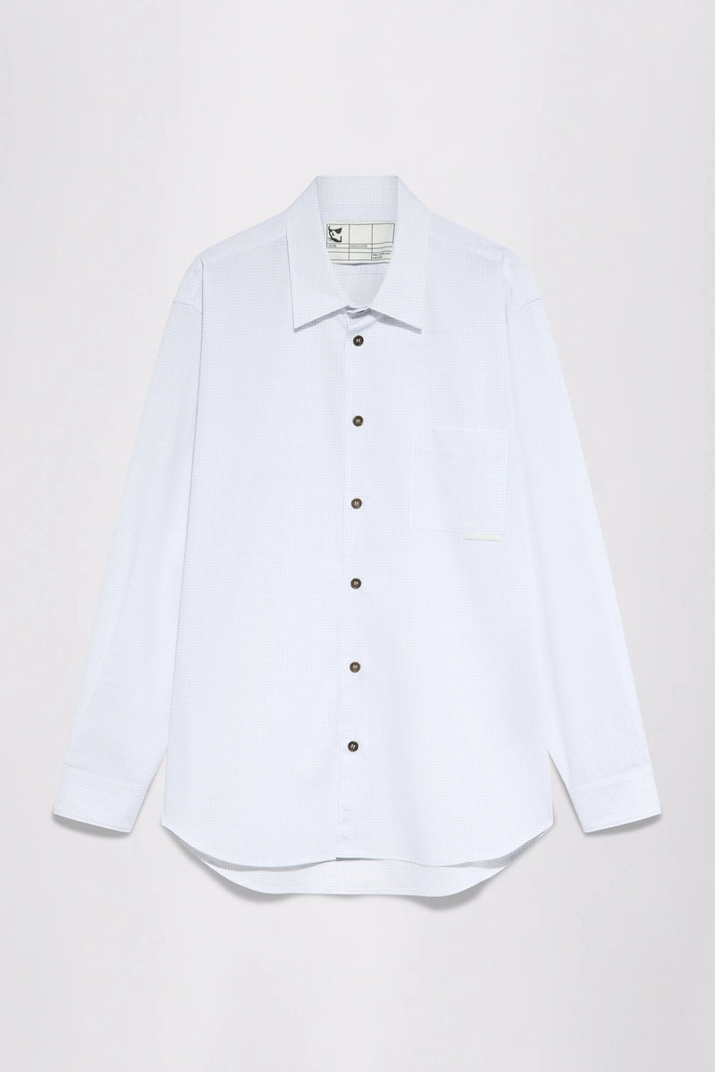 GR10K REPLICATED 21000 LONG SLEEVE SHIRT - MICRO CHECK WHITE