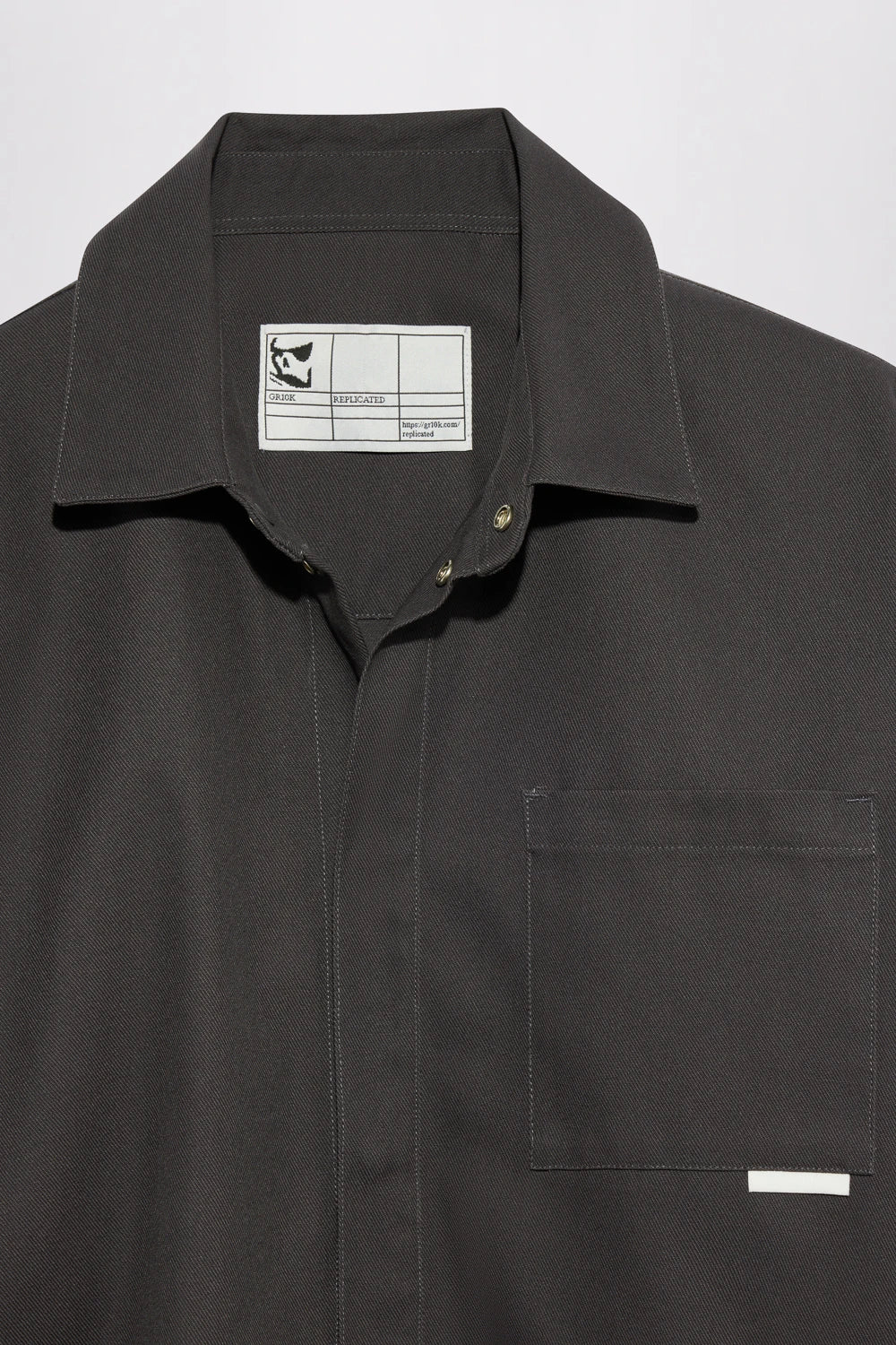 GR10K REPLICATED 25000 SNAP BUTTON OVERSHIRT - CHARCOAL