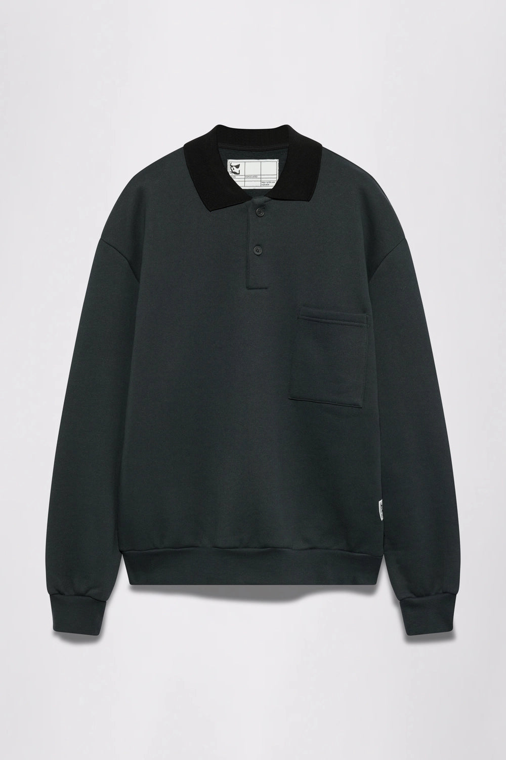 GR10K REPLICATED 30001 HEAVYWEIGHT POLO SWEATSHIRT - BLACK