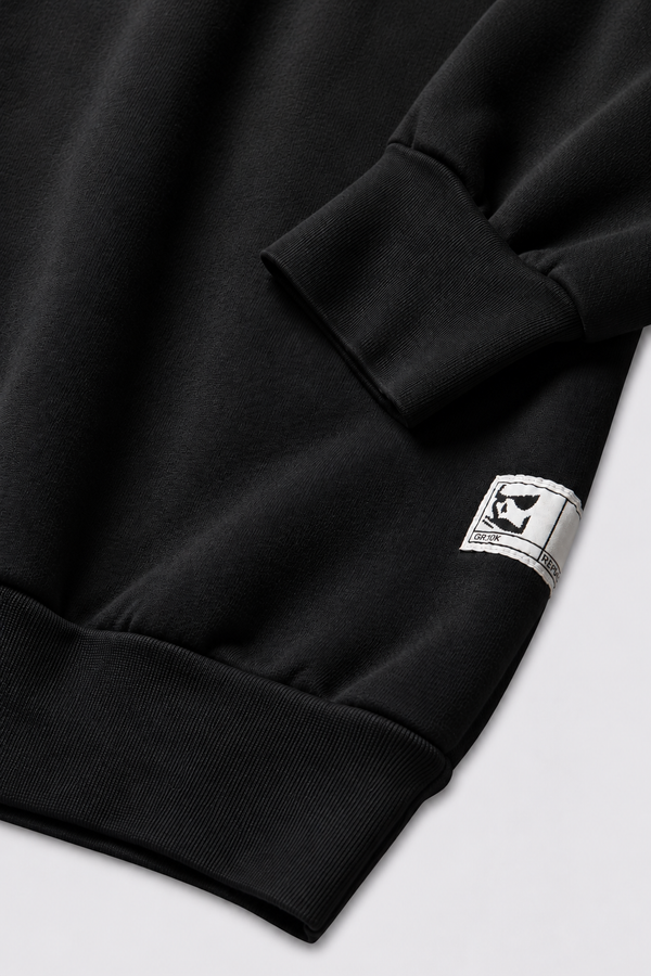 GR10K REPLICATED 30001 HEAVYWEIGHT POLO SWEATSHIRT - BLACK