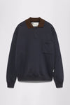 GR10K REPLICATED 30001 HEAVYWEIGHT POLO SWEATSHIRT - NAVY