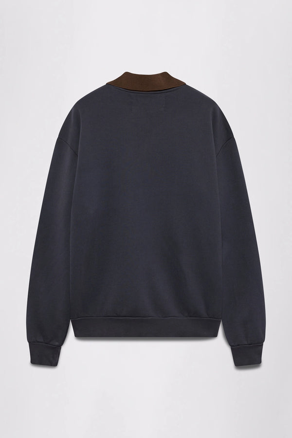 GR10K REPLICATED 30001 HEAVYWEIGHT POLO SWEATSHIRT - NAVY