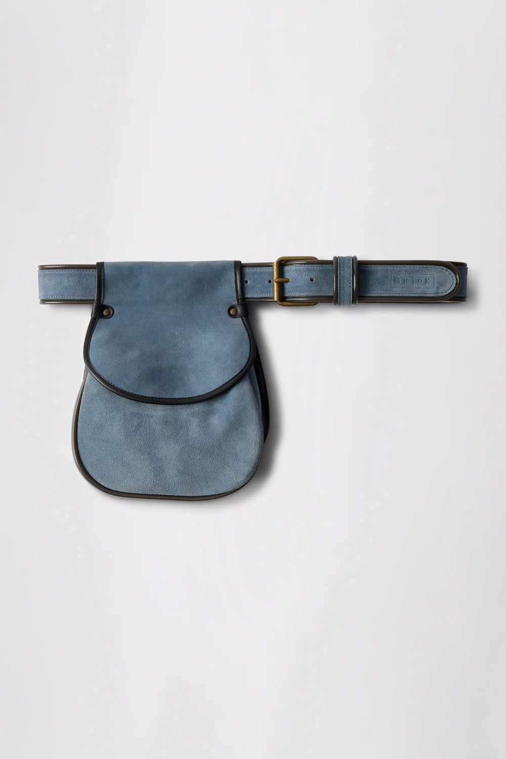 GR10K GRALLOCH LEATHER BAG BELT - CRUST LIGHT BLUE