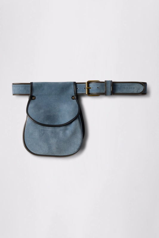GR10K GRALLOCH LEATHER BAG BELT - CRUST LIGHT BLUE