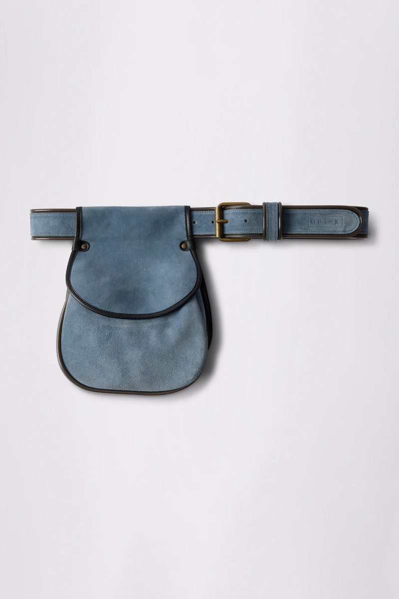 GR10K GRALLOCH LEATHER BAG BELT - CRUST LIGHT BLUE