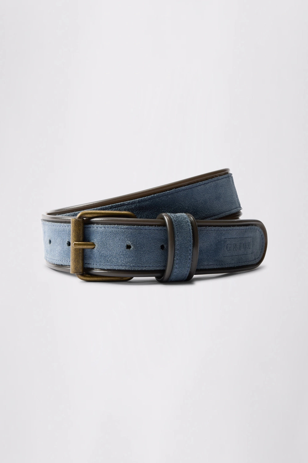 GR10K GRALLOCH LEATHER BAG BELT - CRUST LIGHT BLUE