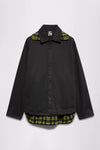 GR10K FR KLOPMAN MARS PLAID WELDING OVERSHIRT - BLACK