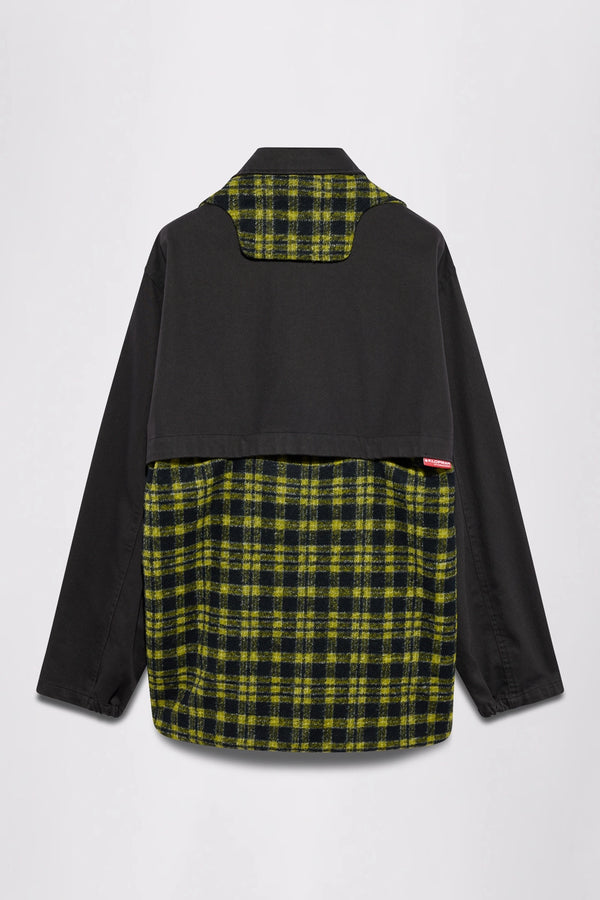 GR10K FR KLOPMAN MARS PLAID WELDING OVERSHIRT - BLACK