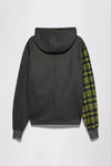 GR10K SOMMA WOOL PLAID HOODIE - ANTHRACITE GREY