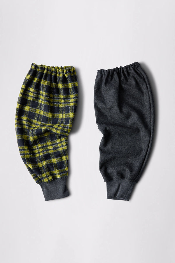 GR10K SOMMA WOOL PLAID HOODIE - ANTHRACITE GREY