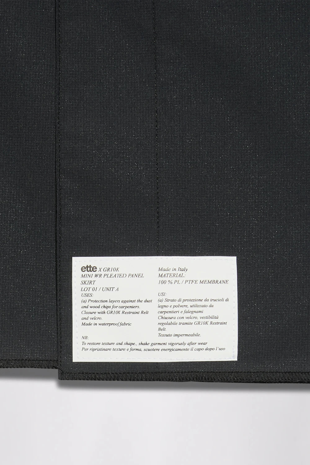 GR10K X ETTE 3L PLEATED MINI SKIRT - BLACK