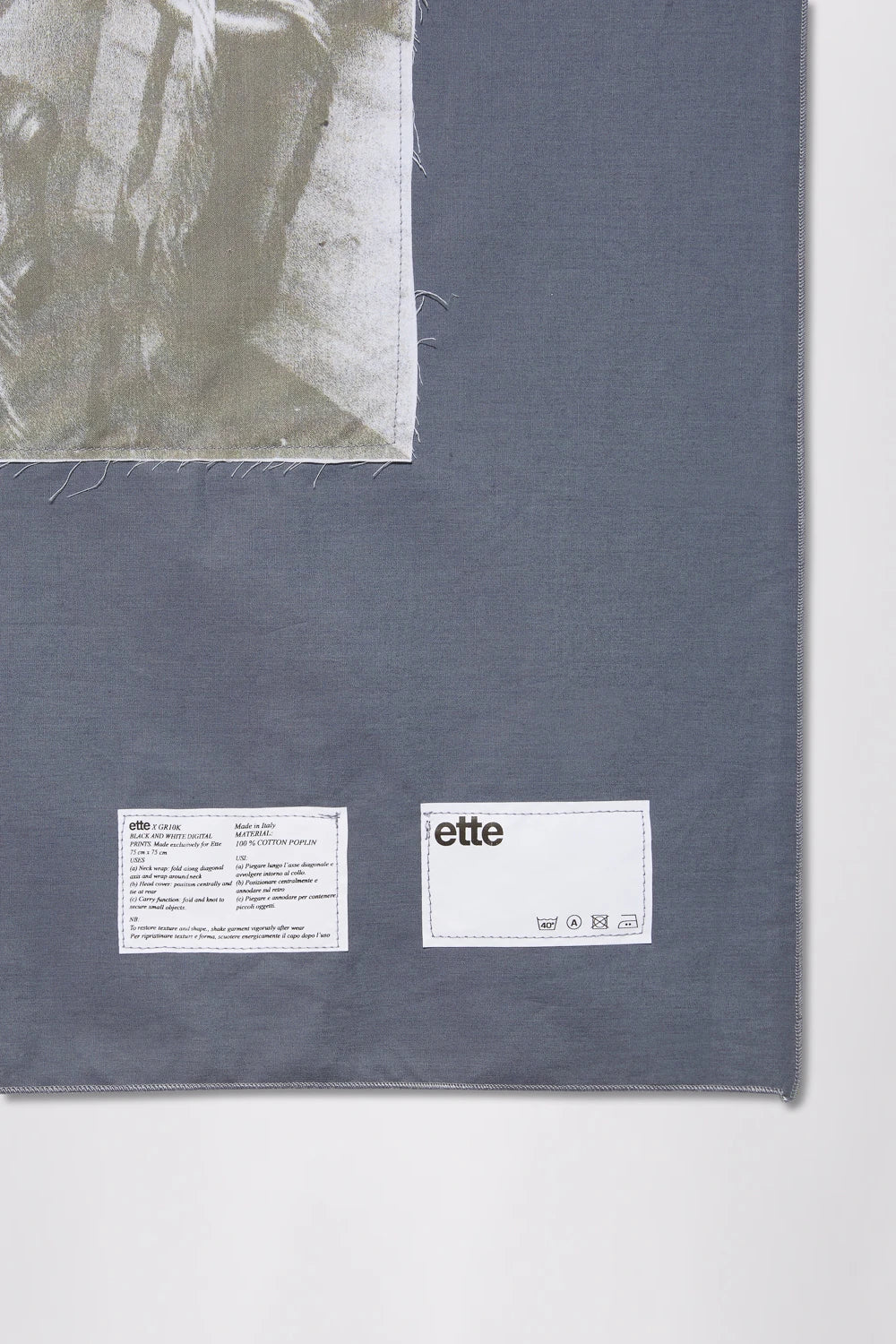 GR10K X ETTE DENDRITIC FOULARD - CHARCOAL
