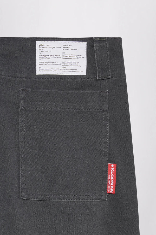 GR10K X ETTE STONE WASHED WORKER FIELD TROUSERS - CHARCOAL