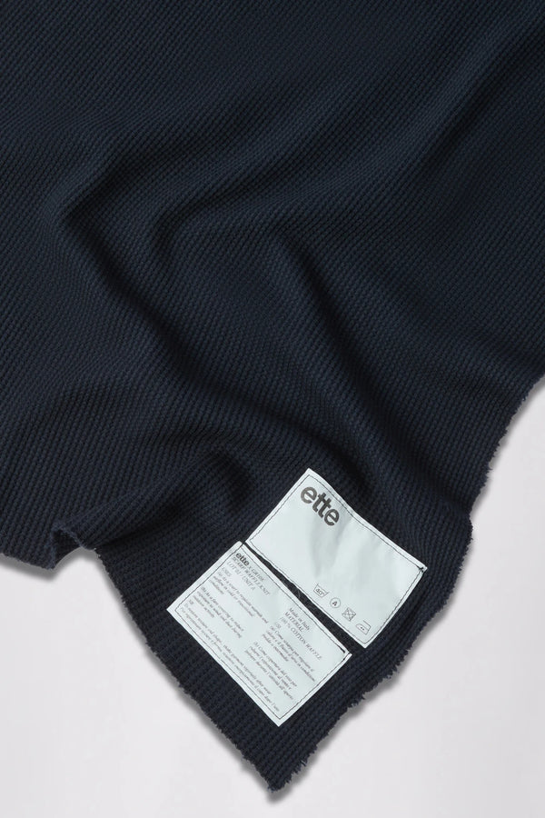 GR10K X ETTE WAFFLE SURPLUS SKINNY SCARF - BLACK