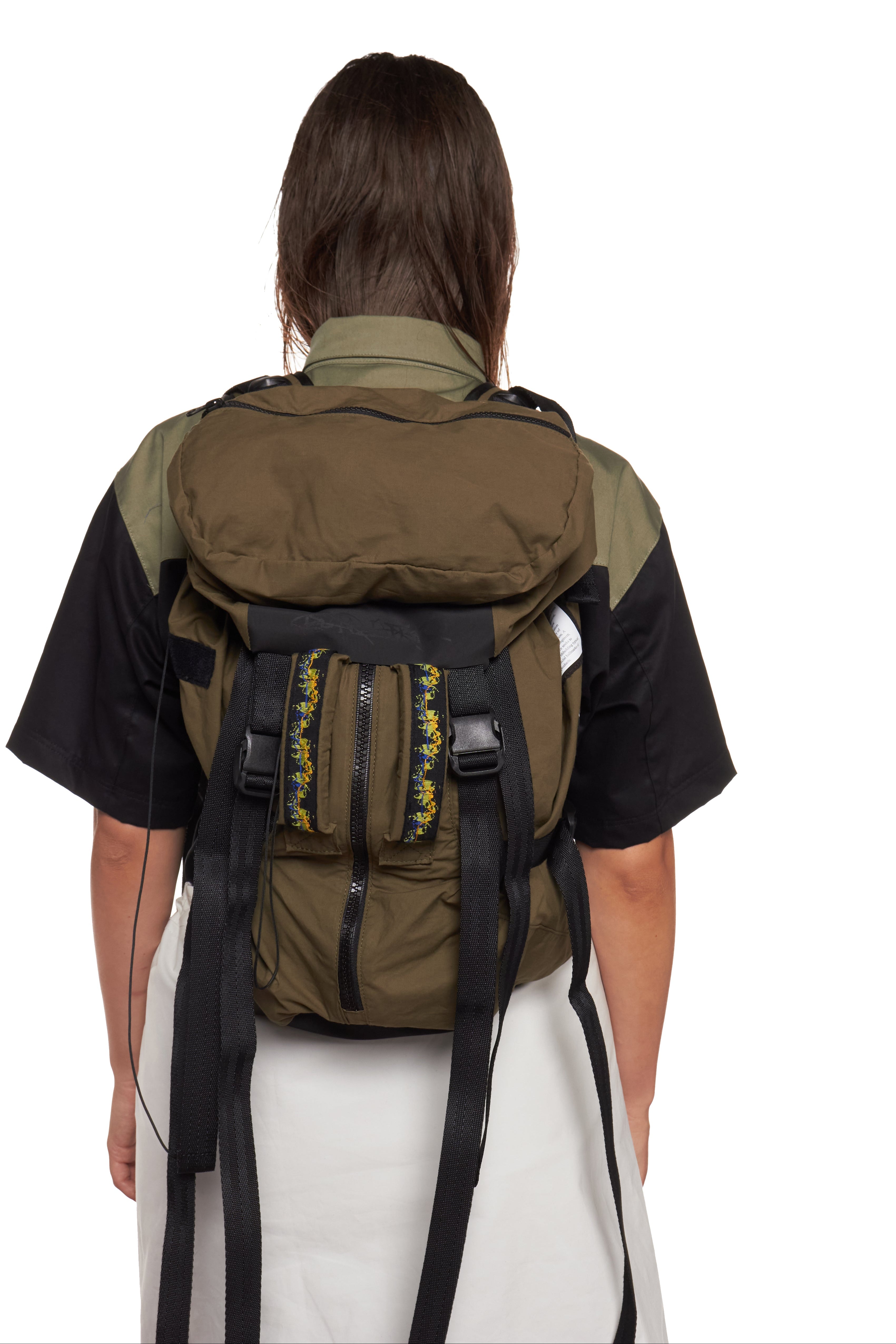 GR10K WAXED ZIPPED BACKBAG -  MILITARY GREEN