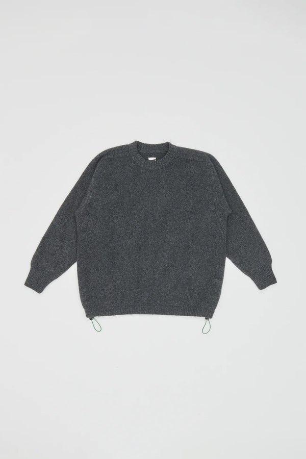 FELTED WOOL CREWNECK - ASPHALT GRAY