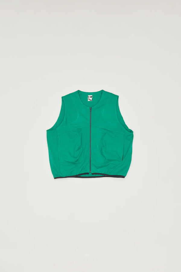 PADDED JERSEY VEST - FOREST GREEN