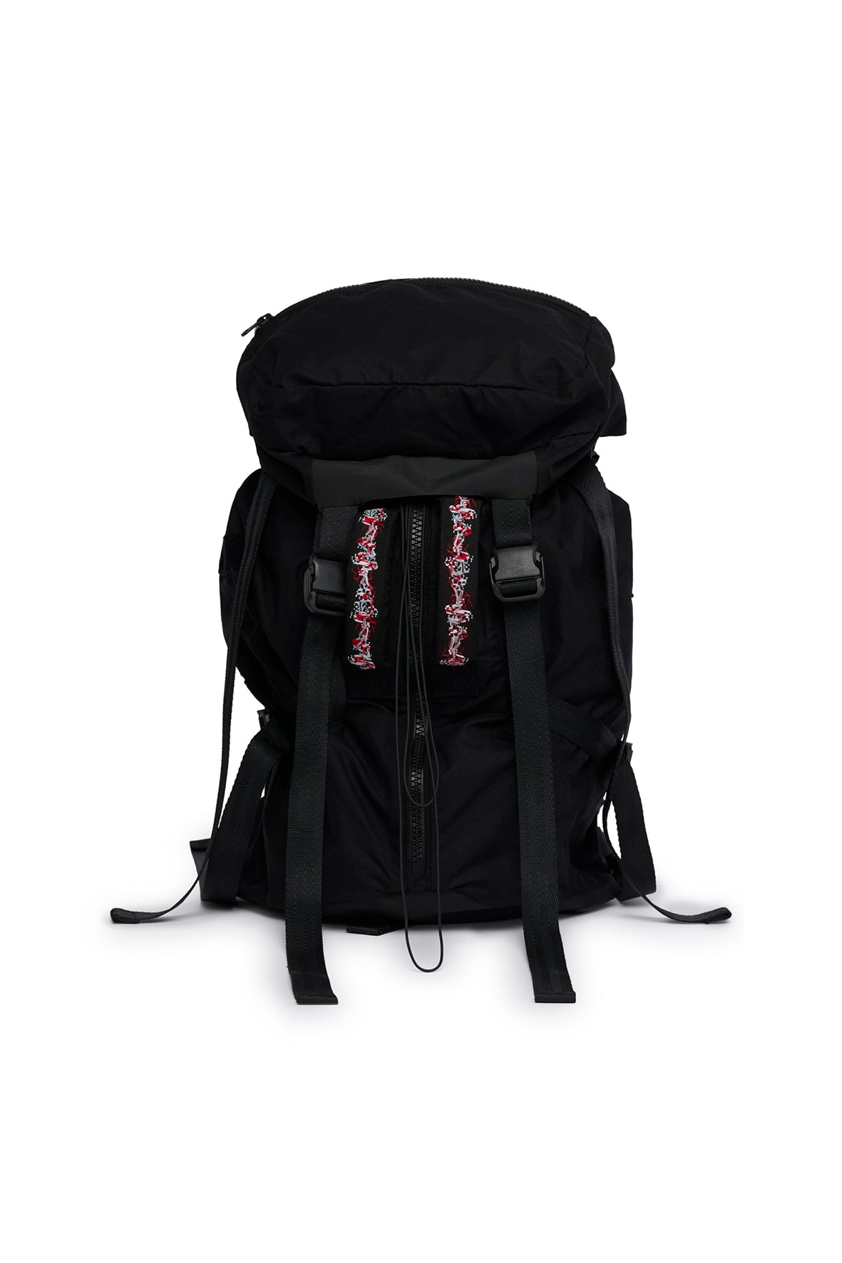 WAXED ZIPPED BACKBAG -  BLACK