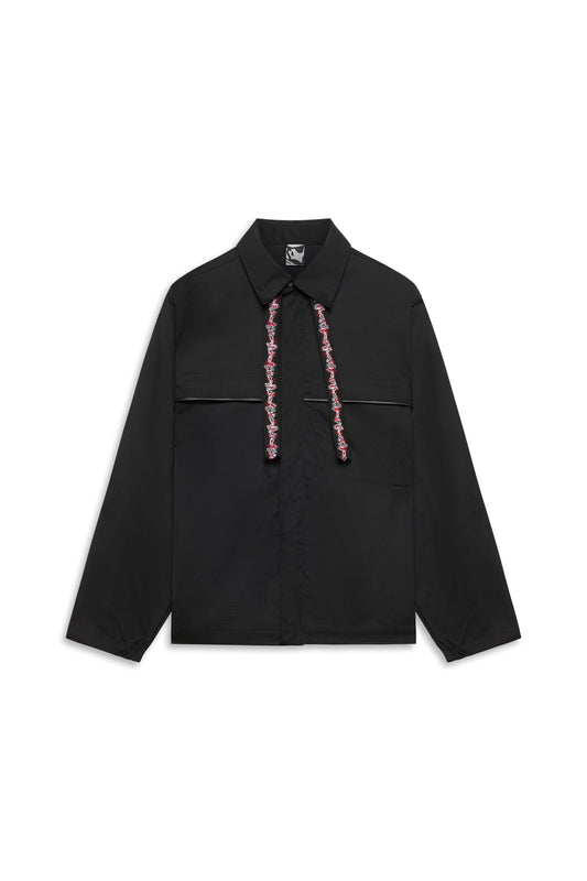 PIPING RIPSTOP OVERSHIRT -  BLACK
