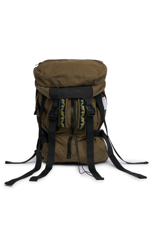 WAXED ZIPPED BACKBAG -  MILITARY GREEN