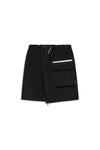 COTTON 3L PANEL SKIRT -  BLACK