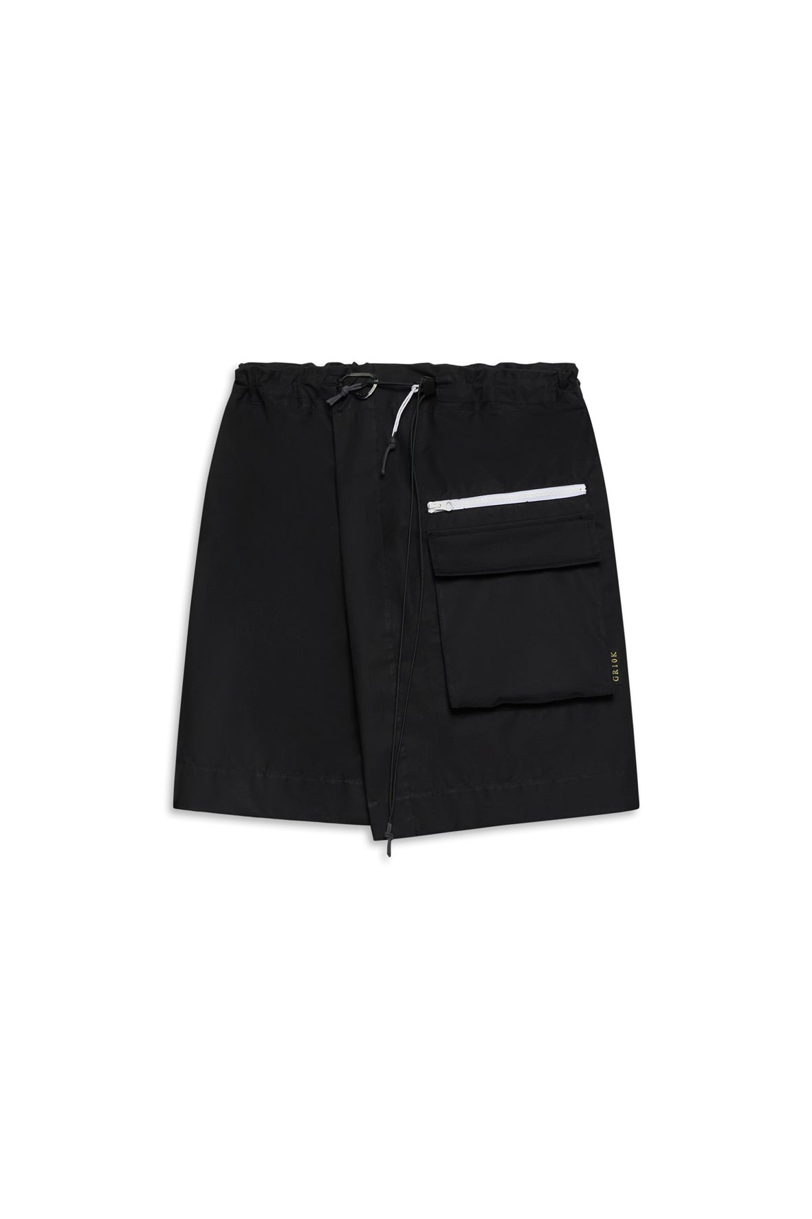 COTTON 3L PANEL SKIRT -  BLACK
