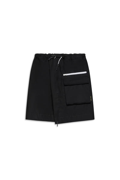 GR10K COTTON 3L PANEL SKIRT - BLACK