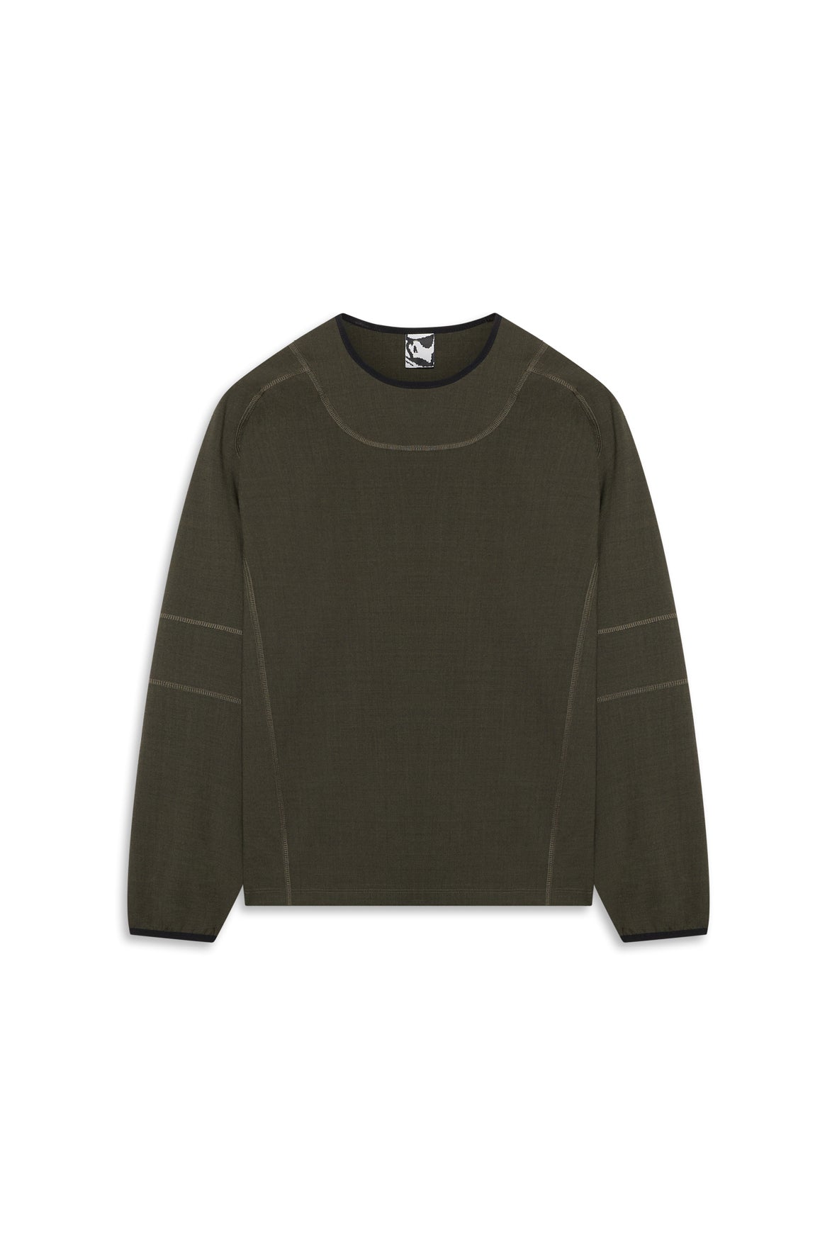 WOOL OVERLOCK LONGSLEEVE -  HIDDEN GREEN