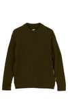 RIB CREW NECK WORKWEAR - ARMY GREEN