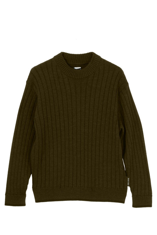 RIB CREW NECK WORKWEAR - ARMY GREEN