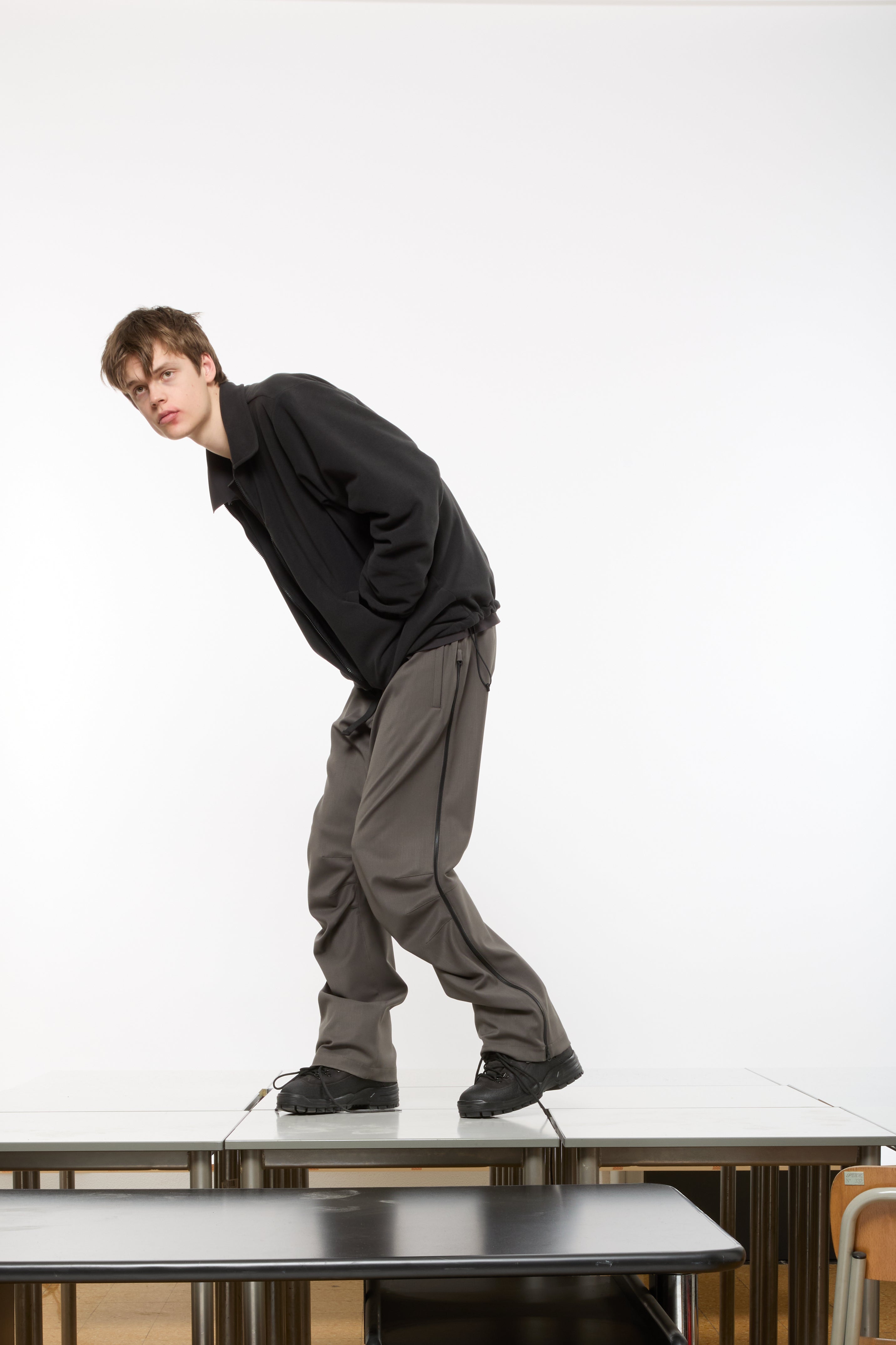 WOOL ARC PANTS - WASHED SAGE