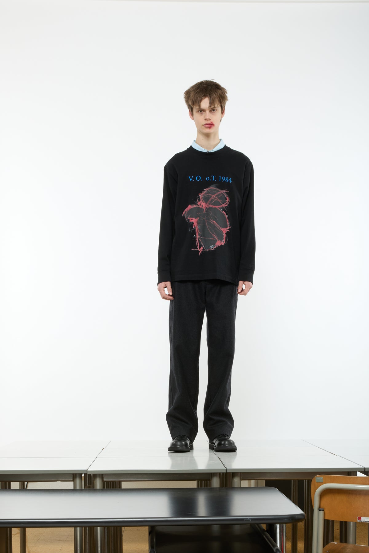 HEAVY WEIGHT L/S T-SHIRT - 66 V.O. 1984 BLACK