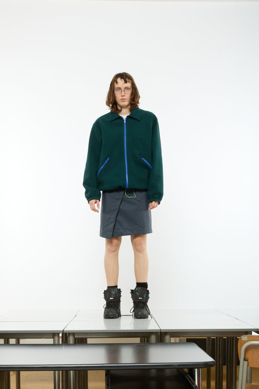 COLLAR REVERSIBLE FLEECE - FOREST GREEN