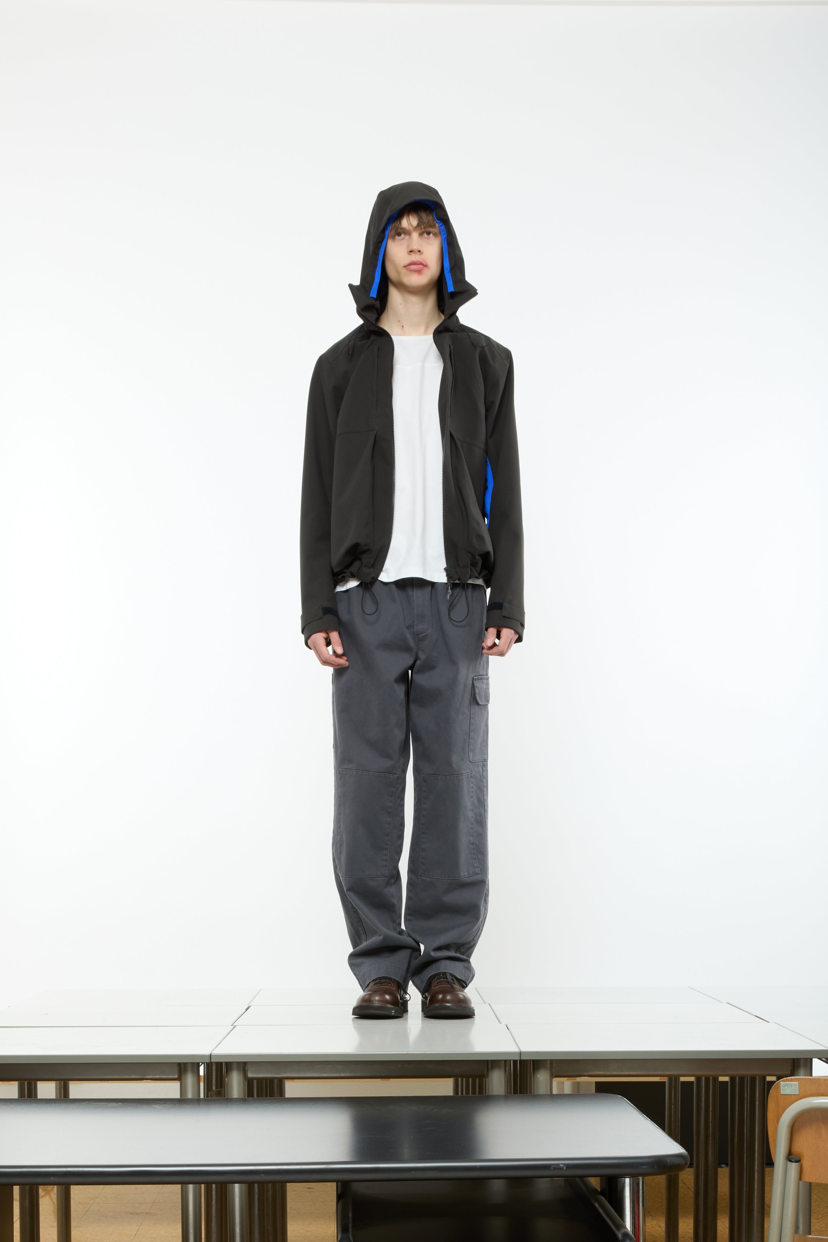 HOODIE SKELETON SHELL II - DARK SOIL GREY