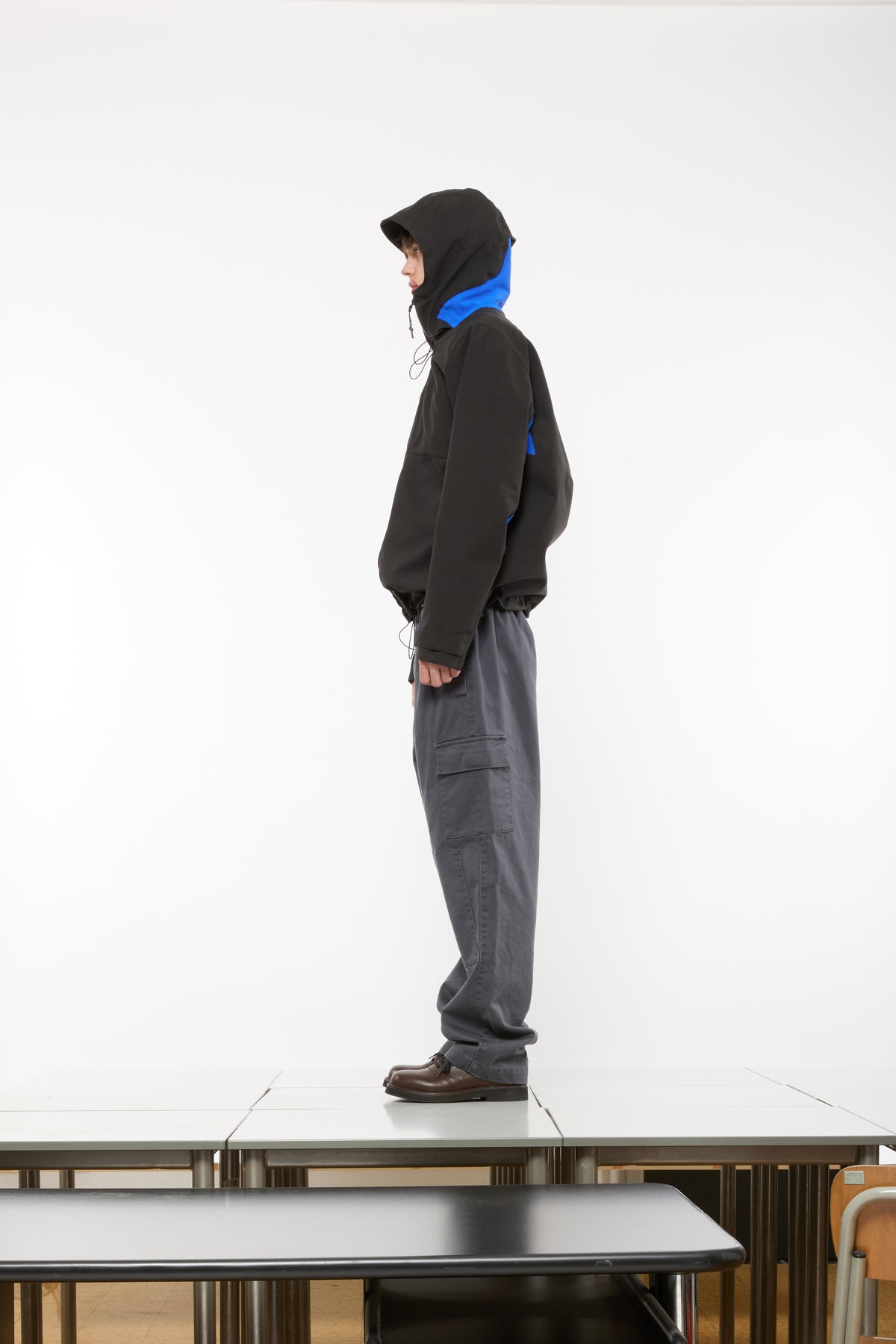 HOODIE SKELETON SHELL II - DARK SOIL GREY