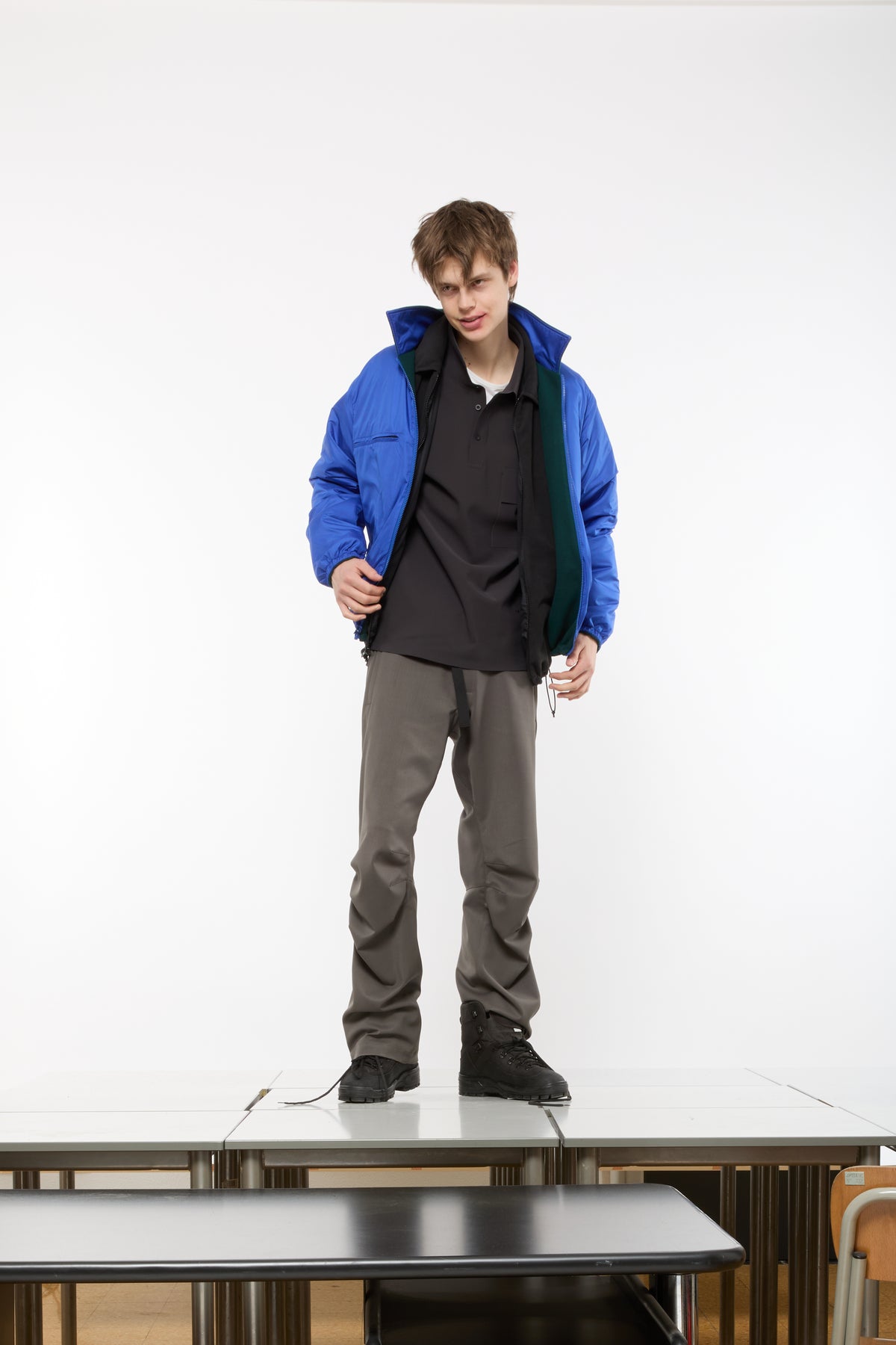 COLLAR REVERSIBLE FLEECE - FOREST GREEN